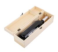 Sxhlseller Coffret Cadeau en Bois pour Vin Bouteille Unique Couvercle à | Caisse de transport de 750 ml, bois poncé lisse, accès par le haut, idée de cadeau de pendaison de crémaillère, fourre-tout