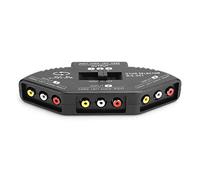 Sxhlseller Commutateur AV 3 en 1 Sortie, Manuel (Black) | 3 Entrées AV vers 1 Sortie, Manuel, Pas D'alimentation