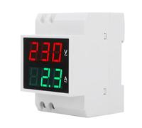 Sxhlseller Compteur à Rail DIN AC avec Double Affichage LED pour une Lecture Facile, Compteur de Courant de Tension de Bonne Précision pour Fournitures électriques