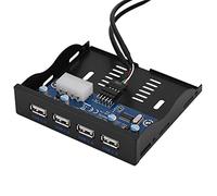 Sxhlseller Concentrateur USB 2.0 Interne 4 Ports |Baie de Panneau Avant de 3,5 Pouces pour Lecteur de Disquette, Interface 9 Broches à 4, Hub Plug and Play en Métal pour Un Chargement et Un