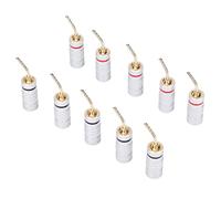 Sxhlseller Connecteurs Banane Plaqués or 24 Carats, Type à Vis pour Fil de Haut-parleur, Compatible Calibre 10, pour Home Cinéma, Amplificateur, Système AV
