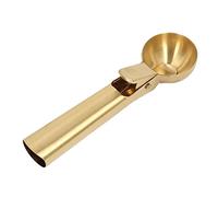 Sxhlseller Cuillère à Glace en Acier Inoxydable, Cuillère Dorée Lavable au Lave-vaisselle avec Gâchette Antiadhésive pour Fruits et Biscuits, Poignée Ergonomique 1,9 Pouces, Tête Sphérique 7,1