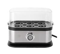 Sxhlseller Cuiseur à œufs Rapide Multifonction, Cuiseur à œufs électrique D'une capacité de 6 œufs avec Tasse à Mesurer L'eau, Pocher à œufs en Acier Inoxydable (Prise UE 220V)