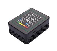 Sxhlseller Détecteur de CO2 HCHO TVOC Portable 5 en 1 avec écran Couleur pour Bureau à Domicile, Compteur de Gaz Multiple pour Chambre d'enfant, 3,54 X 2,76 X 1,38 Pouces (MT05 Noir)