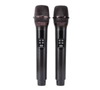 Sxhlseller Double Système de Microphone sans Fil, Micro Dynamique Portatif 2,4 GHz avec 2 Micros et Récepteur pour karaoké, Performances en Direct, Discours, Mariage, Utilisation en Extérieur,