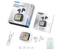 Sxhlseller Écouteurs de Traduction AI avec étui à écran Tactile, Casque de Jeu à Faible Latence de 0,06 S, Suppression du Bruit ANC/ENC, Traduction en Temps Réel de Plus de 130 Langues, Modes (White)