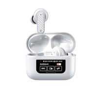 Sxhlseller Écouteurs sans Fil, écouteurs BT 5.4, Suppression Active du Bruit AdvancedANC dans Les avec étui à écran Tactile Intelligent, Son Surround Stéréo 9D pour Les Voyageurs (White)