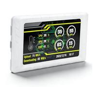 Sxhlseller Écran Secondaire de 5 Pouces, écran LCD FHD 854 X 480 pour la Surveillance de la Température du Processeur, du GPU, de la Mémoire, des Données et de la Fréquence D'images, avec (White)