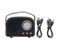 Sxhlseller Enceinte Bluetooth Rétro, Haut Parleur sans Fil Portable Vintage avec Poignée en Cuir, Batterie Intégrée 500mAh, Bluetooth 5.0 for Maison Extérieur Voyage (Vert foncé)