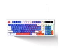 Sxhlseller Ensemble Clavier et Souris de Jeu Filaire rétroéclairé RVB, Ensemble de Clavier Compact à 98 Touches, Raccourcis Multimédia, 7 Effets D'éclairage Réglables, Prise USB pour (Blanc Bleu)