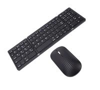 Sxhlseller Ensemble Clavier et Souris sans Fil, Clavier Bluetooth Pliable avec pavé Numérique, Combo Portable Rechargeable pour Smartphone, Tablette, Ordinateur Portable