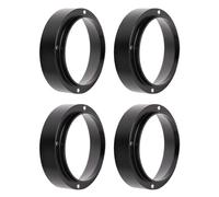 Sxhlseller Ensemble d'anneaux de Dosage de café 4 Pièces, Entonnoir Porte-filtre Magnétique en Aluminium de 53 Mm pour la Maison et le Bureau, Outil de Distribution de Sol Anti-déversement Noir