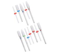Sxhlseller Ensemble de 12 Forets à Ongles en Céramique, Fraises électriques Professionnelles en Acier Inoxydable avec Tige de 3/32 Pouces pour Outil d'élimination des Peaux Mortes