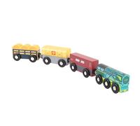 Sxhlseller Ensemble de 4 Trains en Bois, Accessoires Ferroviaires, Moteurs de Jouets de Simulation pour Enfants et Tout-petits de Plus de 3 Ans avec un Design Réaliste et une Valeur de Jeu Interactive