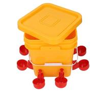 Sxhlseller Ensemble de Coulées de Poulet Automatique, de Grande capacité Bucket Poultry Waterer Dispenser Dispens for Bird Duck Goose Turquie (Tasses d'eau Rouge)