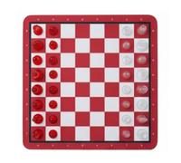 Sxhlseller Ensemble d'échecs et de Dames Amusant en Famille |Planche de Bois en Plastique Transparente Portable de 24cm, Résistante à l'usure avec Roi de 49mm (Rouge Blanc)