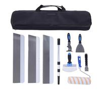 Sxhlseller Ensemble d'outils de Grattoir Mural 10 Pièces avec Rallonge, Kit de Retrait de Peinture Multi-grattoirs pour Cloisons Sèches, Préparation de Surface, Nivellement et Nettoyage du Sol -