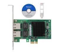 Sxhlseller Ethernet Gigabit 10/100/1000 Mbps, Double Port PCI-E I350-T2 pour Carte Réseau Gigabit Processeur à Puce Intel I350-AM2