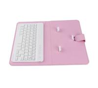 Sxhlseller Étui Clavier Bluetooth Universel pour Téléphones |Housse de Clavier sans Fil avec Support, Portefeuille Amovible en Cuir PU Résistant aux Chocs pour Smartphone iOS Bleu (Pink)