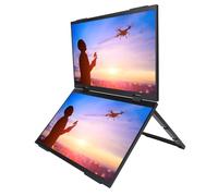 Sxhlseller Extension de L'écran de L'ordinateur Portable, 15,6 Pouces 1080p IPS LED Monitor Affichage, Extension D'écran de Pliage de Type C Portable pour la Console de Jeu PC du Téléphone,