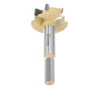 Sxhlseller Foret de Charnière de 35 Mm avec Dents en Carbure, Tige Hexagonale de 9 Mm, Coupe-trou de Charnière à 3 Cannelures pour un Perçage Propre dans le Bois Dur, le Bois Tendre, le MDF, le