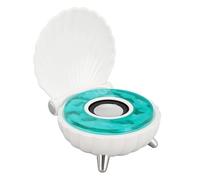 Sxhlseller Haut Parleur Shell Waves sans Fil, Lecteur de Disque à Lampe Lumena pour Chambre à Coucher, Haut Parleur Bluetooth Shell Ocean Waves (White)