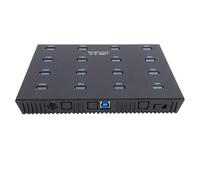 Sxhlseller Hub USB 3.0 à 16 Ports, Transfert de Données 5 Gbit/s, Duplicateur USB Industriel avec 15 Lecteurs de Cartes pour Les Tests par Lots et la Copie de Données (UE)