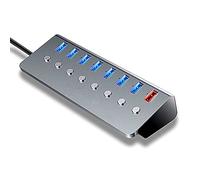 Sxhlseller Hub USB, Convertisseur d'extension USB Multifonctionnel 8 en 1 avec 7 Ports USB3.0 1 Port de Charge, Commutateurs Indépendants pour Ordinateurs Portables, Appareils Mobiles
