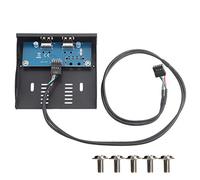 Sxhlseller Hub USB du Panneau Avant Kingwin, Panneau Avant du Lecteur de Disquette en Fil de Cuivre étamé de 3,5 Pouces USB2.0 2 Ports 9 Broches