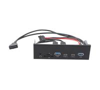 Sxhlseller Hub USB sur Panneau Avant pour PC, 6 Ports 19 Broches GEN2 X2 avec 2 Ports USB A, 2 de Type C, Lecteur de Carte Mémoire, Entrée Microphone, Transfert de Données 5 Gbit/s, Contrôleur