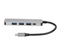 Sxhlseller Hub USB3.0 à 4 Ports, Station d'accueil de Type C Cinq-en-Un, Extension de Convertisseur Multifonctionnel, Alimentation USB3.0 PD Compatible avec Windows/OS X/Linux Alliage D'aluminium