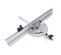 Sxhlseller Jauge à Onglets pour Scie à Table, Règle de Poussée en Alliage d'aluminium à Angle Réglable avec Verrouillage Rotatif, Butée Rabattable et Rail biseauté à 45 Degrés pour des Coupes