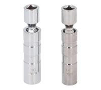 Sxhlseller Jeu de Douilles de Bougie D'allumage Polyvalentes à Entraînement de 3/8 Pouces, 12 Points avec Pivot Magnétique, Matériau CR V pour Un Accès Facile dans Les Espaces Restreints