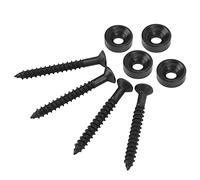 Sxhlseller Jeu de Douilles de Joint de Manche de Guitare électrique, Boulon de Virole en Métal Durable avec Accessoire de Vis pour Basse électrique, Acier Inoxydable, 4 Ensembles pour Amateurs de