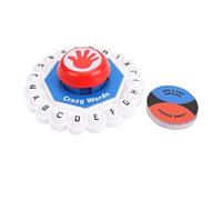 Sxhlseller Jeu de société Familial au Rythme Rapide, activité d'apprentissage des Mots à Roue Rotative de 24 Lettres pour Les Fêtes et Les Enfants de 6 Ans et Plus avec Plusieurs Cartes de Catégories