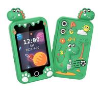 Sxhlseller Jouet d'apprentissage à écran Tactile pour Téléphone Intelligent pour Enfants avec Appareil Photo et Jeux, 2,8 Pouces, Mémoire de 8 Go, âgés de 3 à 12 Ans (Dinosaure Vert)
