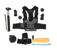 Sxhlseller Kit D'accessoires pour Caméra d'action 6 en 1 pour Caméras | Supports de caméra de sport universels, harnais de poitrine pour casque, bâton de Selfie, ventouse, pour cyclisme, ski,