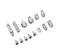 Sxhlseller Kit de Connecteurs de Raccord D'aérographe, Adaptateurs Robustes en Acier Inoxydable, 14 Pièces pour une Connexion D'aérographe sans Couture