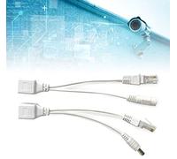 Sxhlseller Kit d'injecteur et Répartiteur PoE Blanc, Adaptateur d'alimentation sur Ethernet Passif 12 V pour Caméras de sécurité, WLAN, Routeur, VoIP - Conception Peu Encombrante