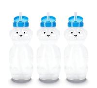 Sxhlseller Lot de 3 Gobelets en Paille pour Ours au Miel, Gobelet à Jus, Longues Pailles, Biberons Thérapeutiques pour la Formation à la Parole et à L'alimentation, Ensemble de Biberons, (Casquette