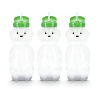 Sxhlseller Lot de 3 Gobelets en Paille pour Ours au Miel, Gobelet à Jus, Longues Pailles, Biberons Thérapeutiques pour la Formation à la Parole et à L'alimentation, Ensemble de Biberons, (Casquette