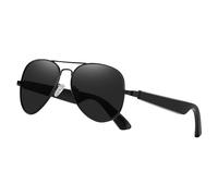 Sxhlseller Lunettes de Soleil Audio sans Fil avec Microphone Antibruit, Lunettes BT 5.4 pour les Entraînements et les Voyages : Intelligentes pour un Confort et une commodité Toute la Journée (BLACK)