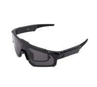 Sxhlseller Lunettes Intelligentes AI avec Caméra 4K, Lunettes de Stabilisation d'image EIS avec Reconnaissance AI, Suppression du Bruit à Double Micro Enc, IP54, pour la Randonnée à Vélo (Black)