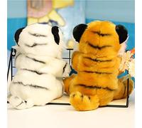 Sxhlseller Marionnette à Main Tigre, Animal en Peluche Tigre Réaliste, Marionnette Faunique Douce à Câliner avec Une Taille Adaptée aux Enfants Adultes, pour Raconter des Histoires, Faire Semblant