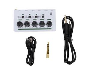 Sxhlseller Mélangeur de Son 4 Canaux, Interface Stéréo Portable Rechargeable avec Circuits à Faible Bruit pour l'enregistrement en Studio à Domicile, le Streaming en Direct et le Podcasting (WHITE)