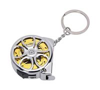 Sxhlseller Mètre à Ruban Porte-clés, Règle Rétractable en Acier Inoxydable de 2M avec échelle CM, Boîtier ABS Portable Compact pour les Projets d'artisanat de Voiture, Argent Creux (Or Creux 2M)