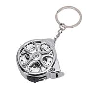 Sxhlseller Mètre à Ruban Porte-clés, Règle Rétractable en Acier Inoxydable de 2M avec échelle CM, Boîtier ABS Portable Compact pour les Projets d'artisanat de Voiture, Argent Creux (Argent Creux 2M)