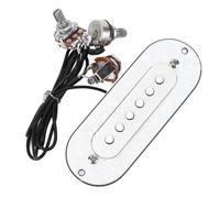 Sxhlseller Micro de Rosace pour Guitare Blanc nacré, éliminant les Sons Externes, Méthode Bon marché pour Ajouter un Micro Magnétique à la Guitare, pour Guitaristes, Métal + Celluloïd + ABS
