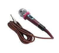 Sxhlseller Microphone à Main en Métal avec Capteur en Forme de Cœur pour Usage Domestique, Microphone Vocal Dynamique (Rosâtre)