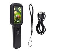 Sxhlseller Microscope Portatif pour Enfants, écran HD de 3 Pouces avec Grossissement 5-500X pour L'exploration Scientifique, avec Stabilisation d'image Numérique et 16 Lumières LED pour